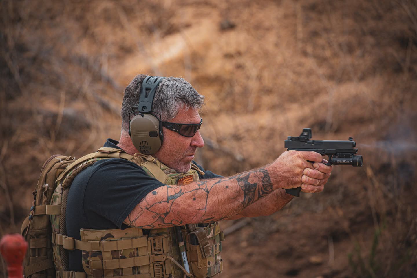 Steven Dunning training at an outdoor range